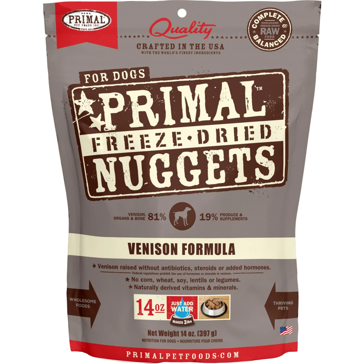 Primal Venison Nuggets Grain-Free Raw Freeze-Dried Dog Food 3 Primal Venison Nuggets Grain-Free Raw Freeze-Dried Dog Food