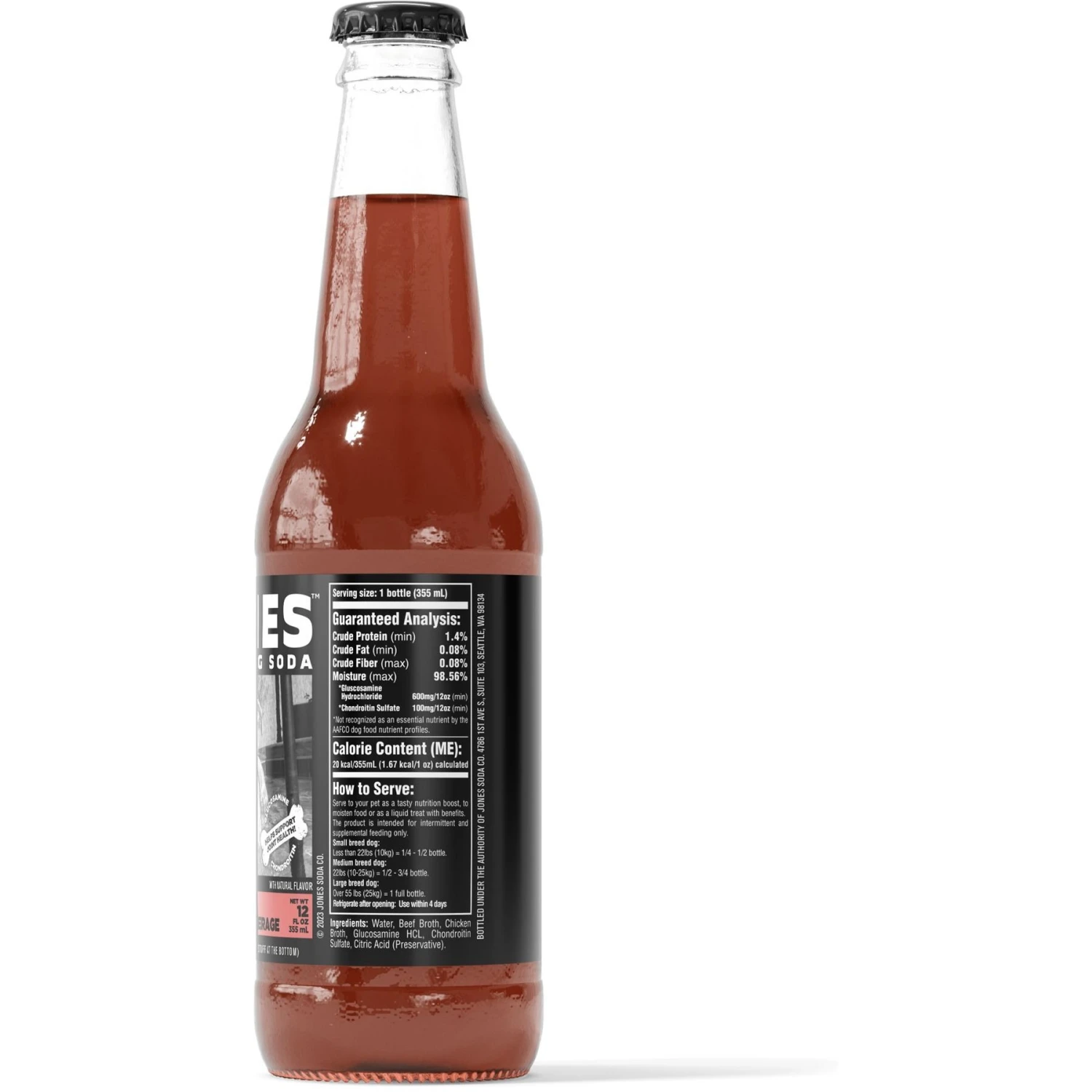 JONES Craft Soda For Dogs Braised Beef Recipe Dog Food Topping, 12-oz Bottle, 4 Count 4 JONES Craft Soda For Dogs Braised Beef Recipe Dog Food Topping, 12-oz Bottle, 4 Count - Image 2