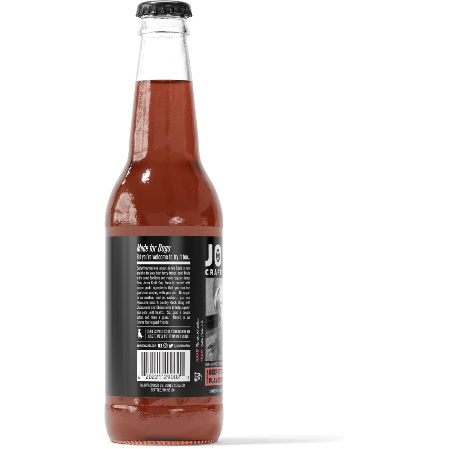 JONES Craft Soda For Dogs Braised Beef Recipe Dog Food Topping, 12-oz Bottle, 4 Count 5 JONES Craft Soda For Dogs Braised Beef Recipe Dog Food Topping, 12-oz Bottle, 4 Count - Image 3