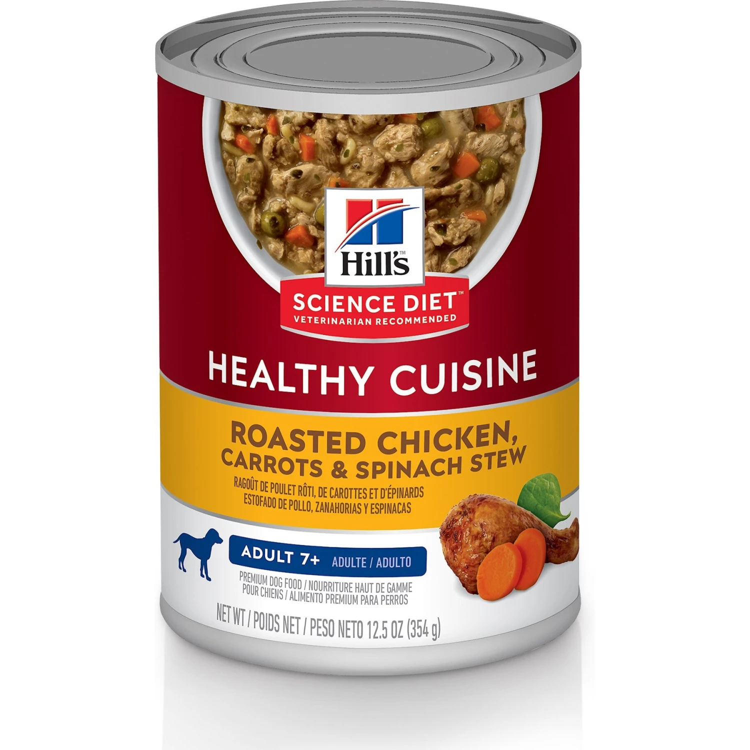 Hill's Science Diet Adult 7+ Healthy Cuisine Roasted Chicken, Carrots & Spinach Stew Canned Dog Food 3 Hill's Science Diet Adult 7+ Healthy Cuisine Roasted Chicken, Carrots & Spinach Stew Canned Dog Food