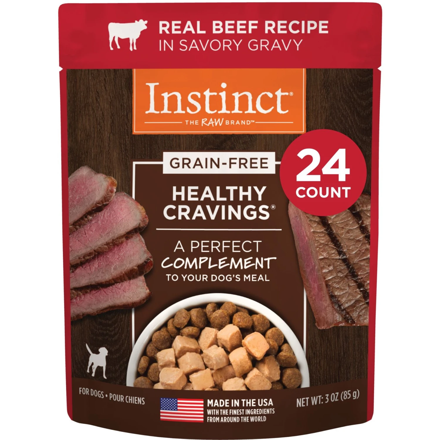 Instinct Healthy Cravings Grain-Free Cuts & Gravy Real Beef Recipe Wet Dog Food Topper 3 Instinct Healthy Cravings Grain-Free Cuts & Gravy Real Beef Recipe Wet Dog Food Topper