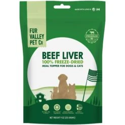Fur Valley Beef Liver Freeze-Dried Dog & Cat Food Topper, 9-oz Bag