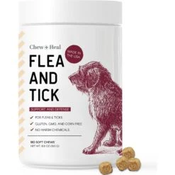 Chew + Heal Flea & Tick Support Soft Chew Supplement For Dogs, 180 Count