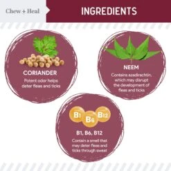 Chew + Heal Flea & Tick Support Soft Chew Supplement For Dogs, 180 Count -Snuggle Paws 983174 PT2. AC SS1800 V1699634834