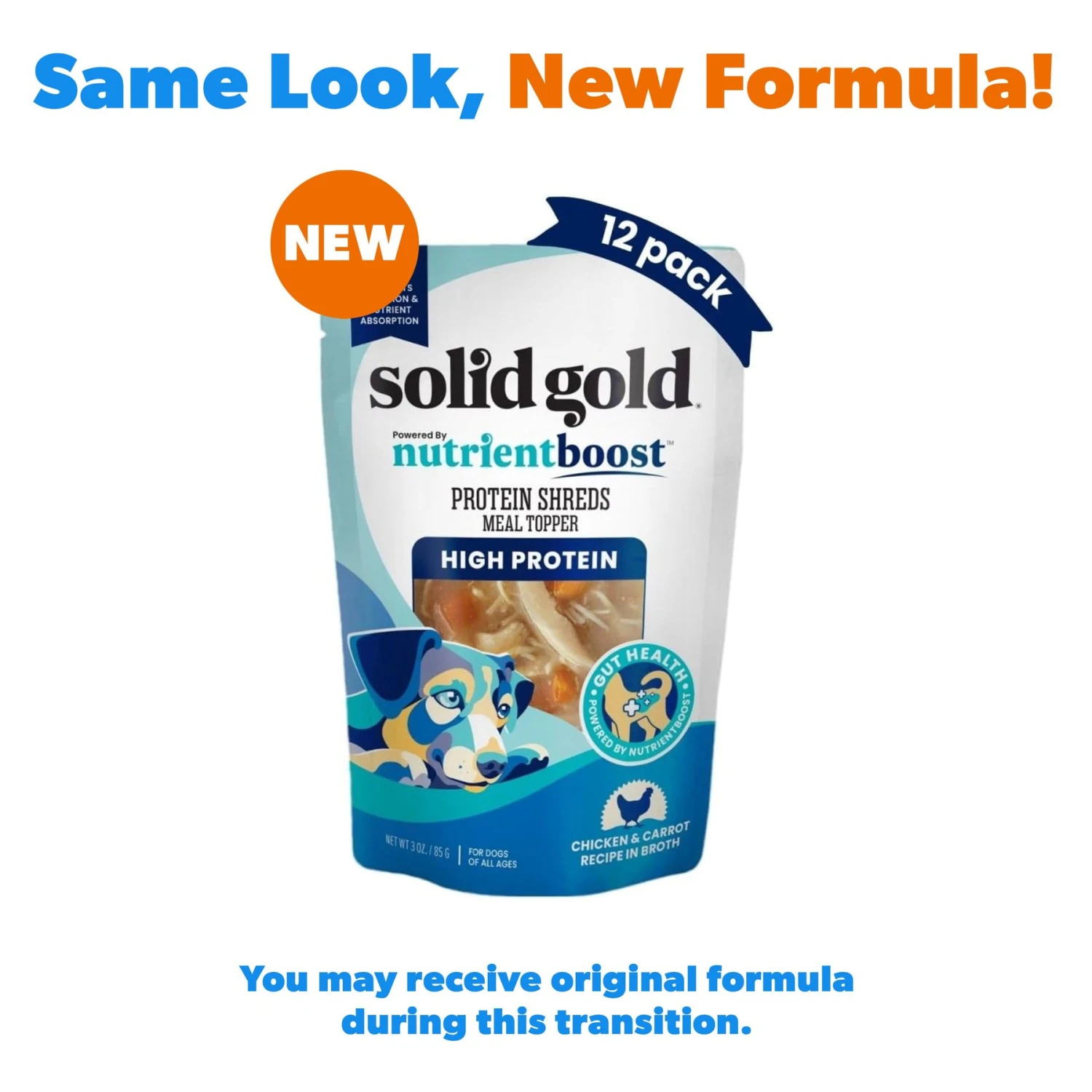 Solid Gold Protein Shred With Real Chicken & Vegetables Dog Food Topping, 3-oz Bag, 12 Count 4 Solid Gold Protein Shred With Real Chicken & Vegetables Dog Food Topping, 3-oz Bag, 12 Count - Image 2