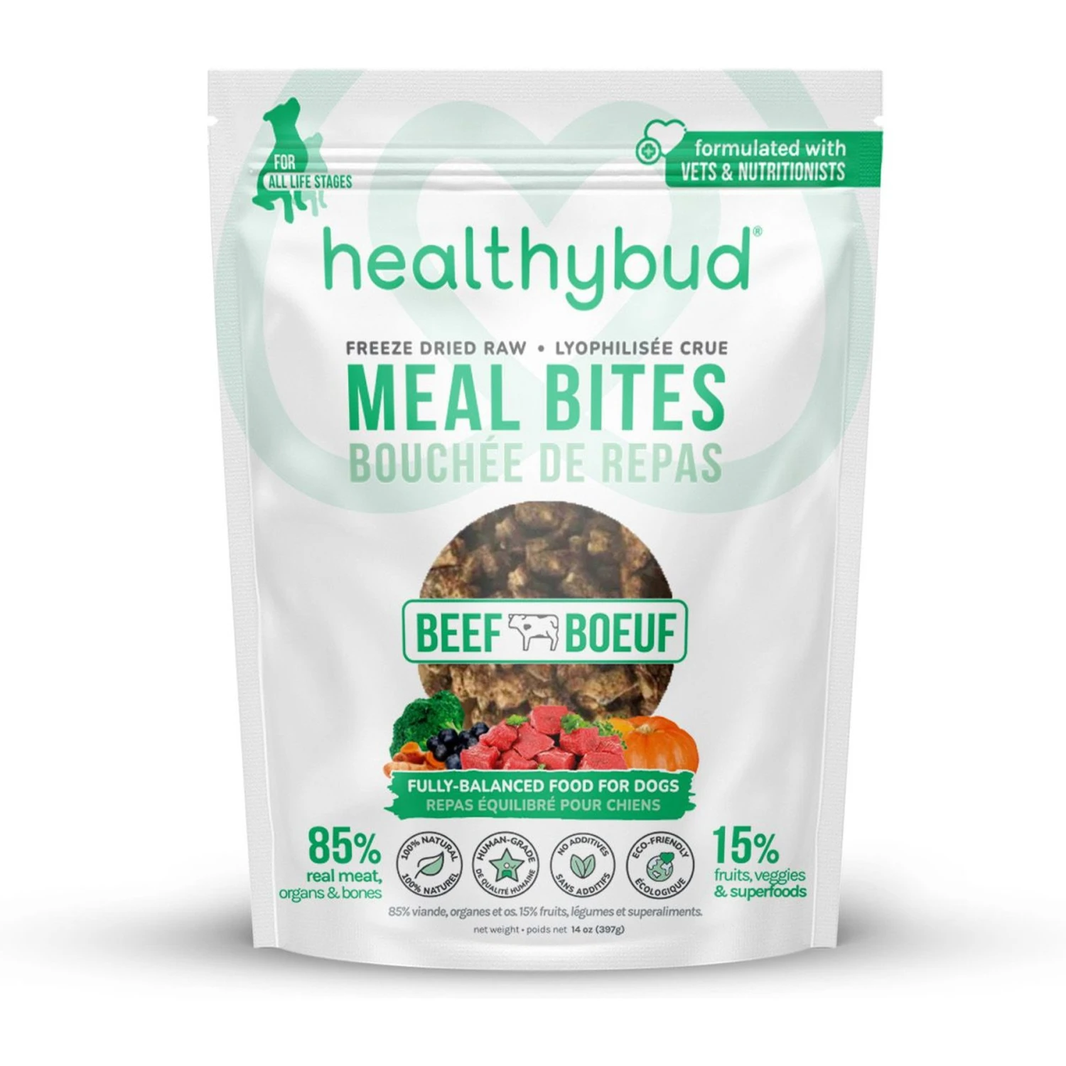 Healthybud Beef Meal Bites Freeze-Dried Dog Food, 14-oz Bag 3 Healthybud Beef Meal Bites Freeze-Dried Dog Food, 14-oz Bag