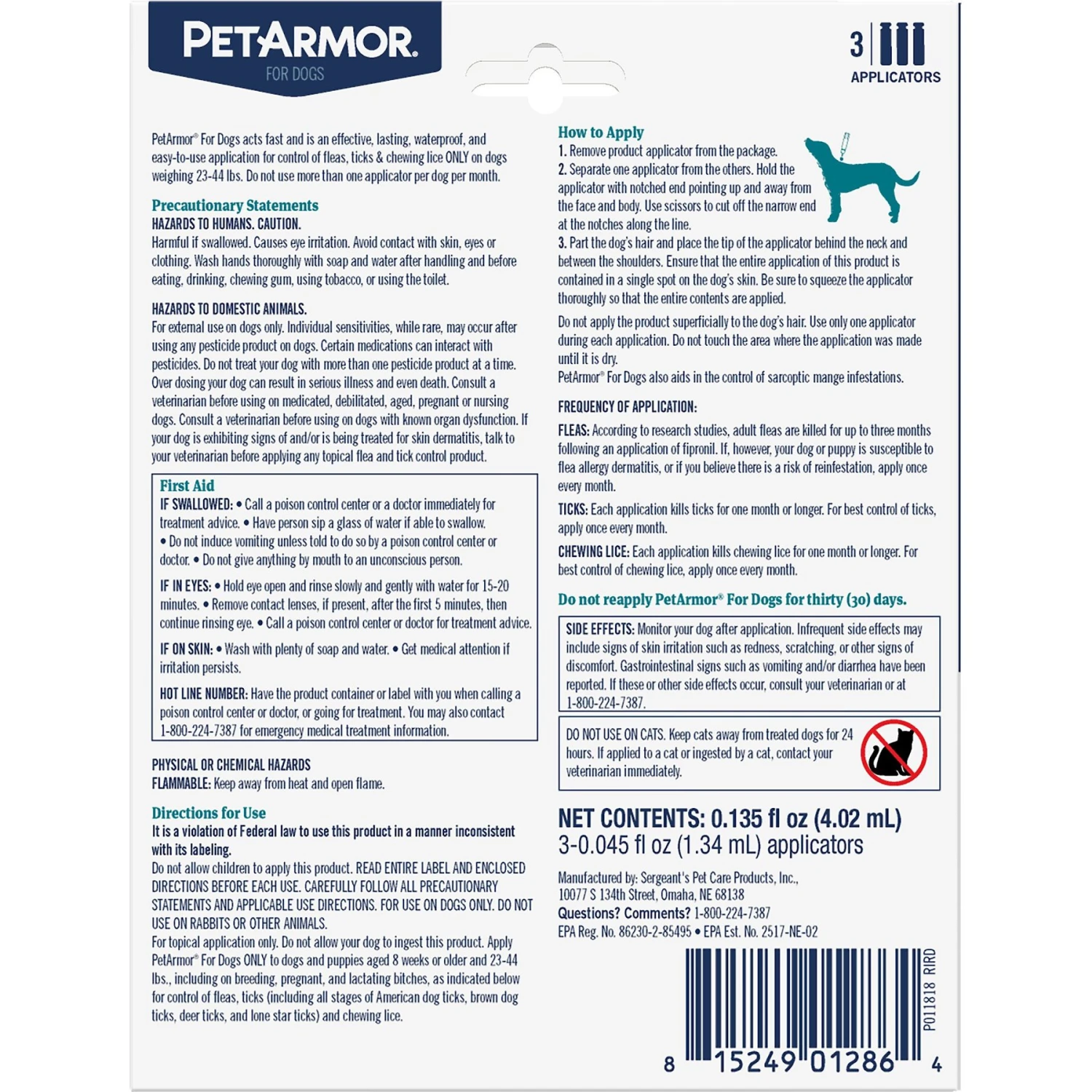 PetArmor Flea & Tick Spot Treatment For Dogs, 23-44 Lbs 6 PetArmor Flea & Tick Spot Treatment For Dogs, 23-44 Lbs - Image 4